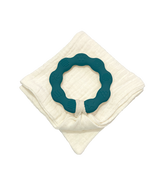 Anneau de dentition bleu canard et lange ivoire